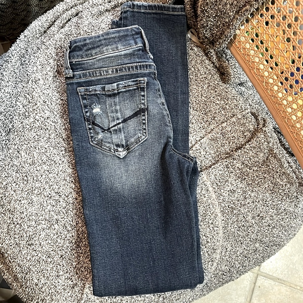 BKE Girls Dark washed Jeans Size 10 Blue Denim Adjustable Waist